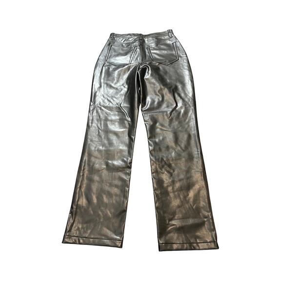 Abercrombie & Fitch The 90’s Straight Ultra High Rise Faux Leather Pants Size 28 - Picture 6 of 8
